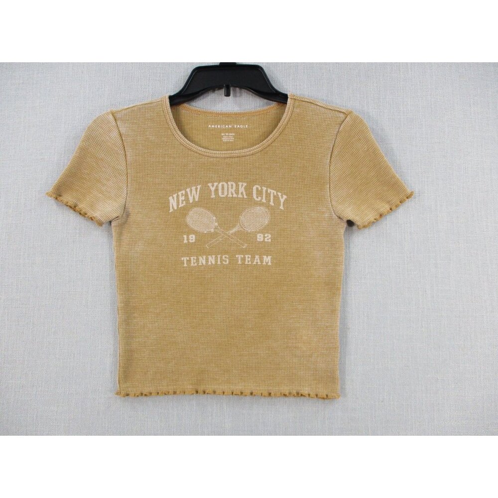 New York City 1992 Tennis Team Graphic Crop Tee Xs American‎ Eagle